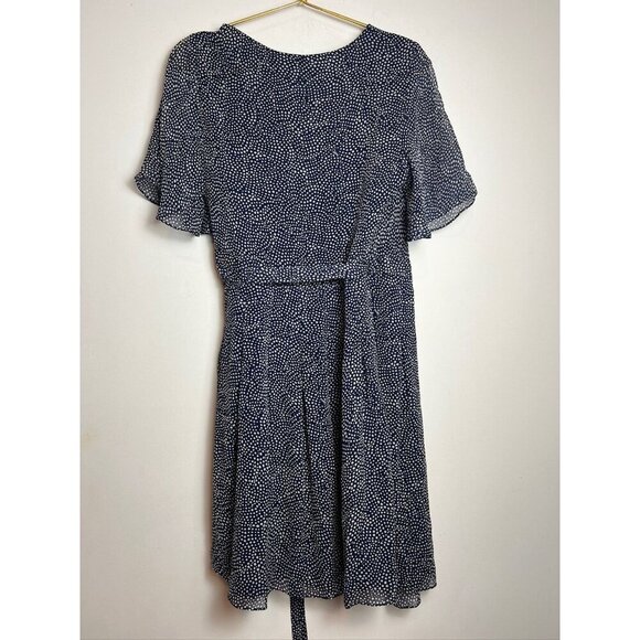 NWT Diane Von Furstenberg blue/white polka dot wrap dress  size 4 - Picture 7 of 8